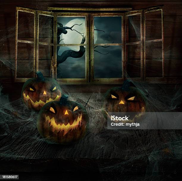 Halloween Design Abandoned Pumpkins Stock Photo - Download Image Now - Living Room, Castle, Halloween