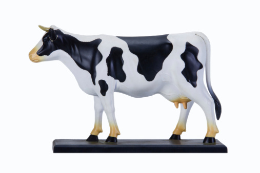Cow figurine isolated on white background