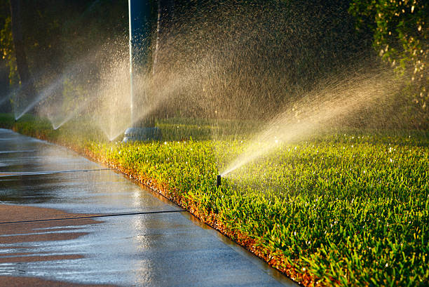 Spraying Garden sprinklers sprinkler stock pictures, royalty-free photos & images