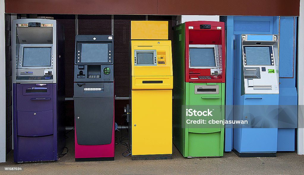 Colorido de cajero automático - Foto de stock de Actividades bancarias libre de derechos