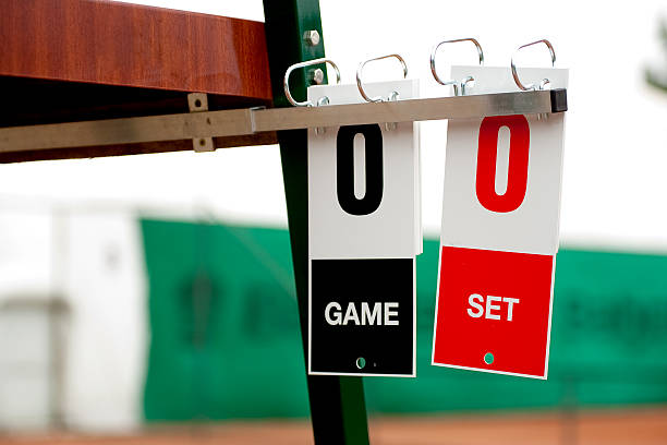 Tennis cards before start of the game