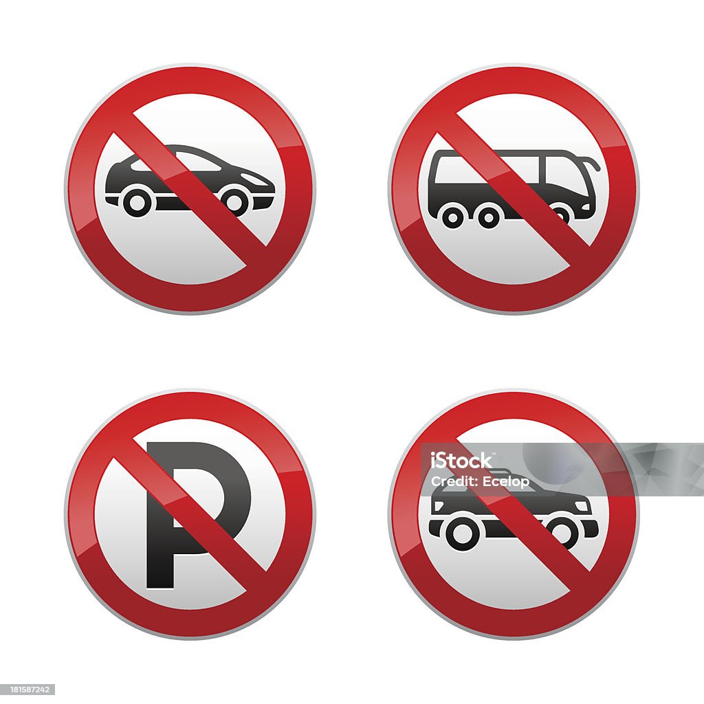 Proibido as placas de transporte conjunto - Vetor de 4x4 royalty-free