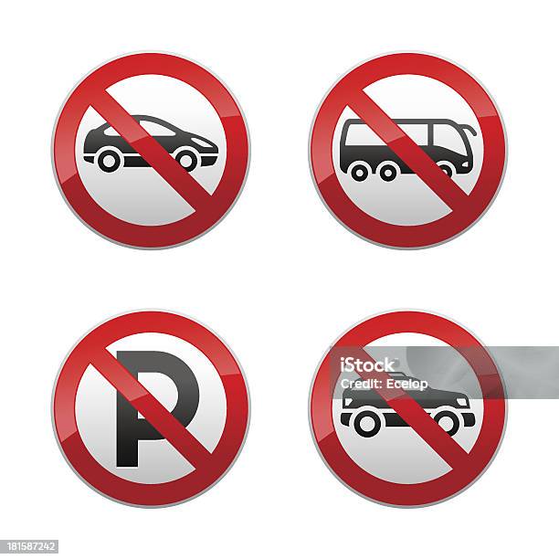 Definir Sinais Proibidostransporte - Arte vetorial de stock e mais imagens de Autocarro - Autocarro, Carro, Carro 4x4
