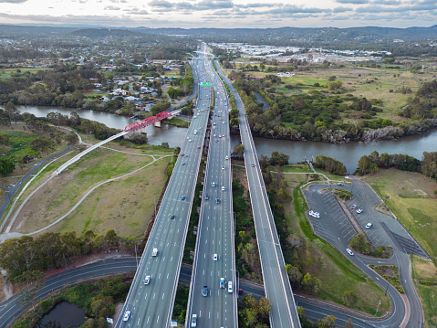 Pacific Motorway on the outskirts of Brisbane, Queensland, Australia