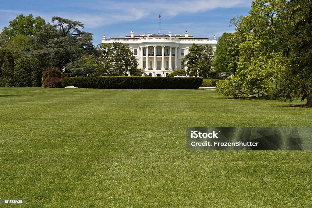 The United States Whitehouse in Washington DC South Lawn Stock Photo