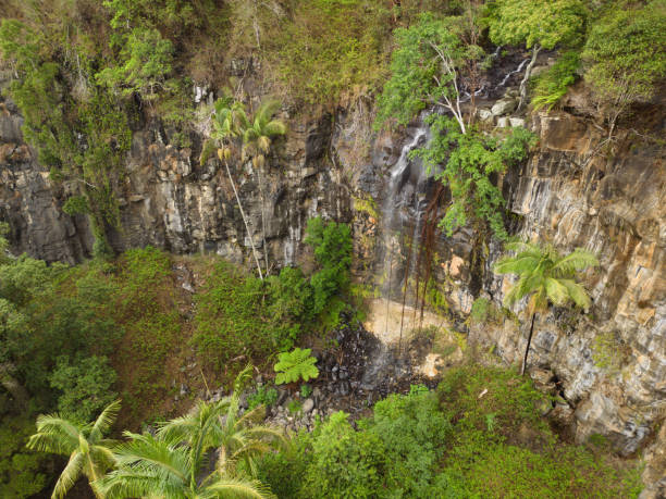 Drone view of Cameron falls at Tamborine Mountain, Queensland, Australia