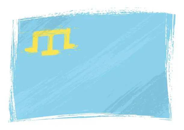 Vector illustration of Grunge painted Crimean Tatar flag