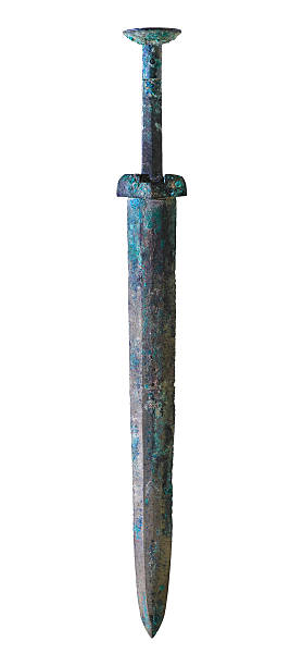 ancient bronze sword ancient bronze sword isolated on white with clipping path ancient chinese weapons stock pictures, royalty-free photos & images