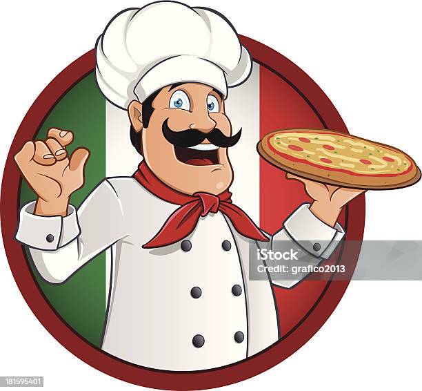 Chef Pizza - Immagini vettoriali stock e altre immagini di Pizza - Pizza, Cuoco, Italia