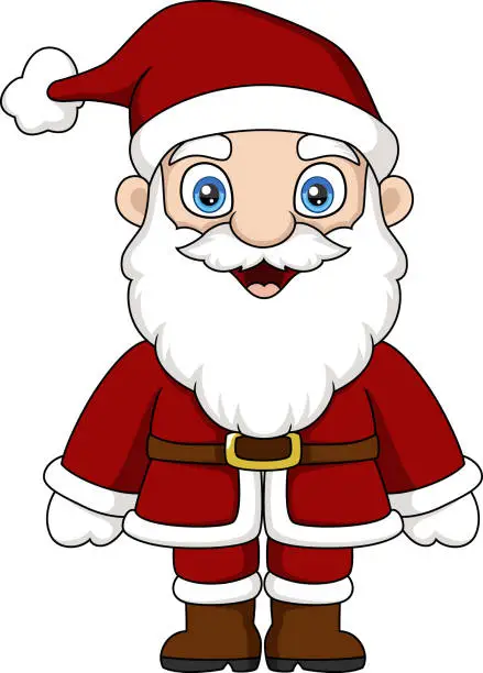 Vector illustration of Cute santa claus cartoon on white background