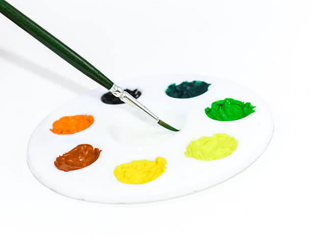 istock Color palette with brush in white background side look 181599872