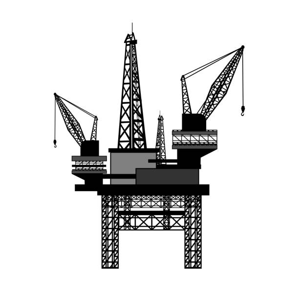 ilustrações de stock, clip art, desenhos animados e ícones de oil rig drilling platform design illustration vector eps format , suitable for your design needs, logo, illustration, animation, etc. - oil industry oil rig computer icon oil