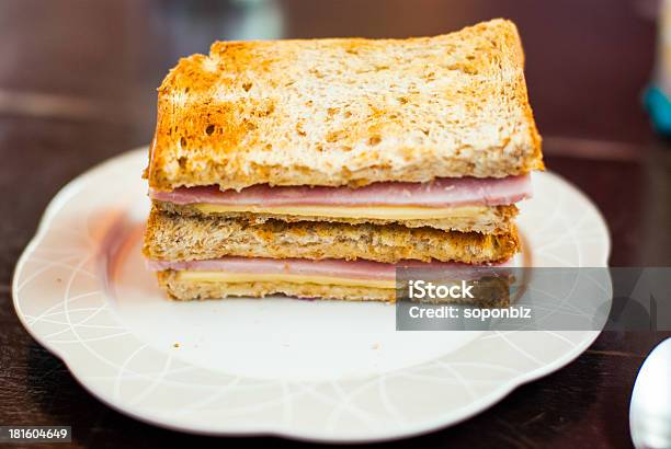 Toasted Sandwich With Ham And Cheese Stock Photo - Download Image Now - Bread, Cafe, Cheese