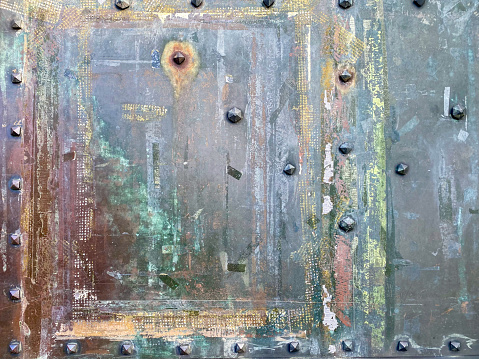 Close shot of an old iron door.