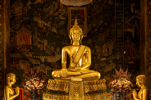 Statue of Golden Buddha. Bangkok, Thailand.