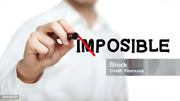 Man Drawing Imposible Stock Photo - Download Image Now - Adult, Business, Businessman