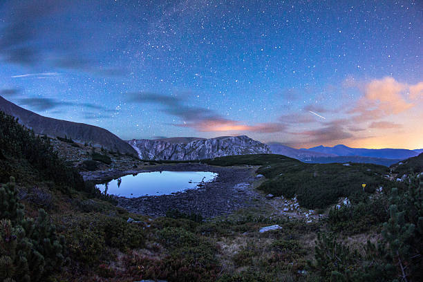 istock Wet Soil Lake Nocky Mountains Nightsky 181605544