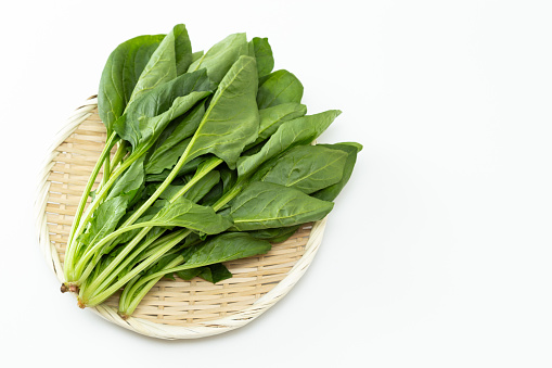 Spinach on a white background.