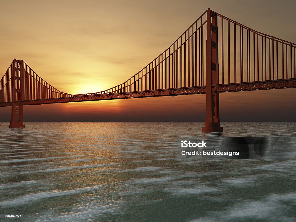 Golden Gate Bridge Illustration - Photo de Coucher de soleil libre de droits