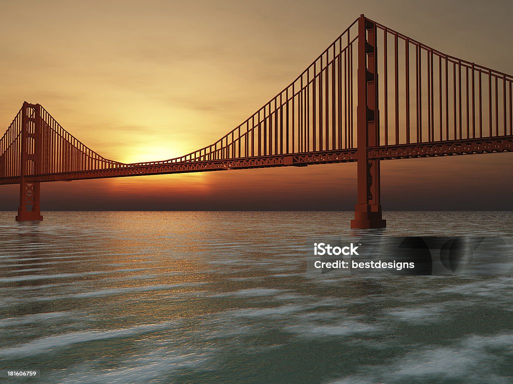 ゴールデンゲートブリッジのイラストレーション - カリフォルニア州 サンフランシスコのロイヤリティフリーストックフォト
