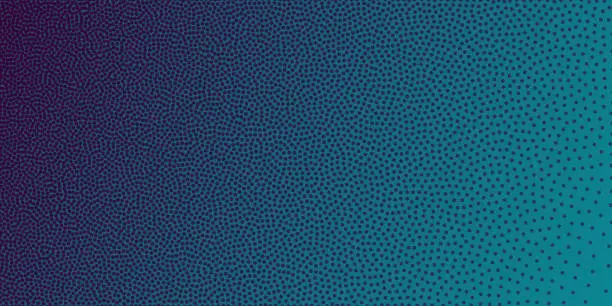 Vector illustration of Abstract design with dots and Blue gradients - Stippling Art - Trendy background