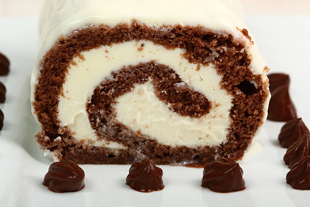 istock Chocolate Cake Roulade with Mascarpone Cream 181609049