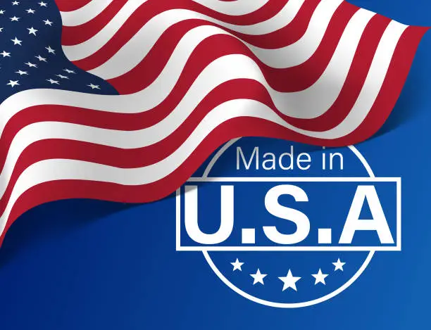 Vector illustration of Made in USA