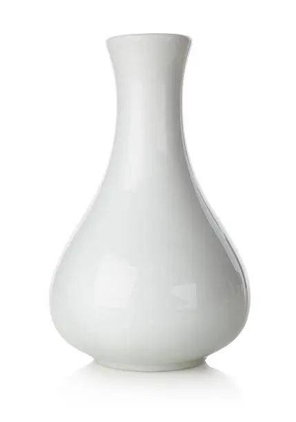White vase isolated on a white background