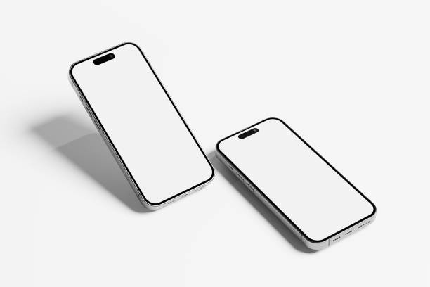 Iphone 15 and 15 Pro and 15 Pro Max White Blank 3D Rendering Mockup