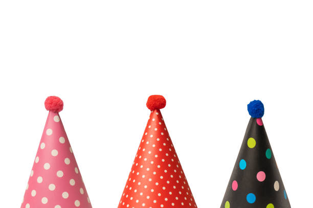 Bright and colorful birthday cap isolated on a white background. Holidays cocept.