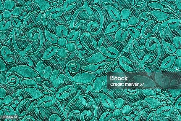 Texture Of A Material From Lacy Fabric Stock Photo - Download Image Now - Floral Pattern, Green Color, Lace - Textile