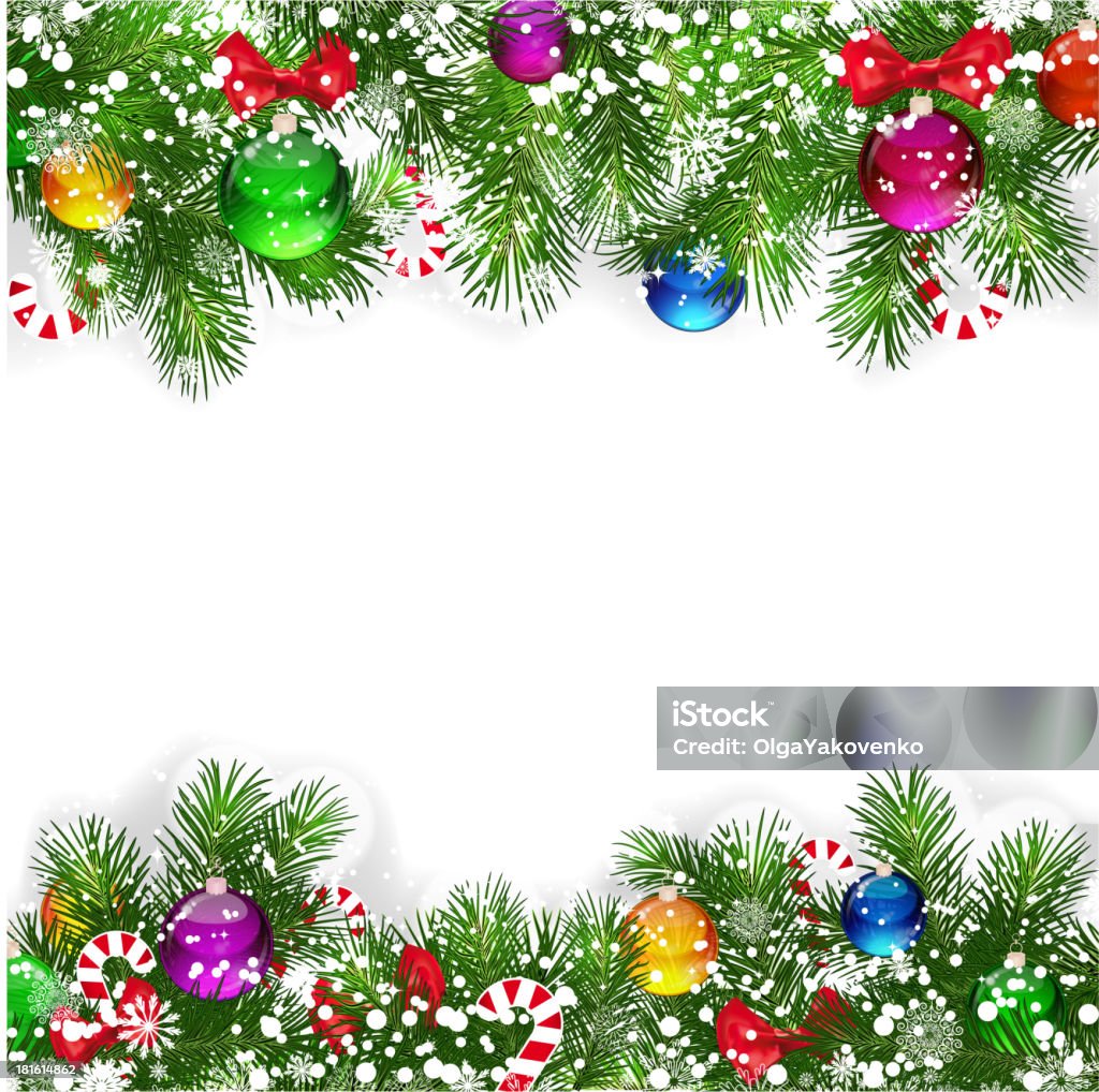 Fundo de Natal com decoração Ramos - Vetor de Abstrato royalty-free