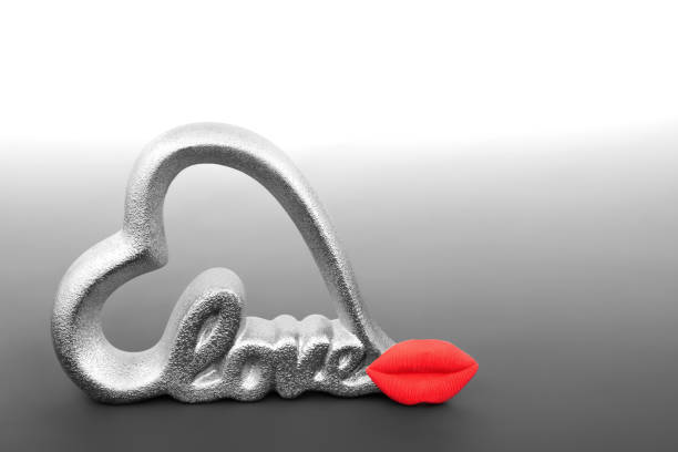 istock Love Heart Shape Sign and Luscious Red Lips 1816161320