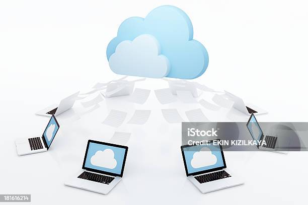 Computação Em Nuvem - Fotografias de stock e mais imagens de Acessibilidade - Acessibilidade, Azul, Branco