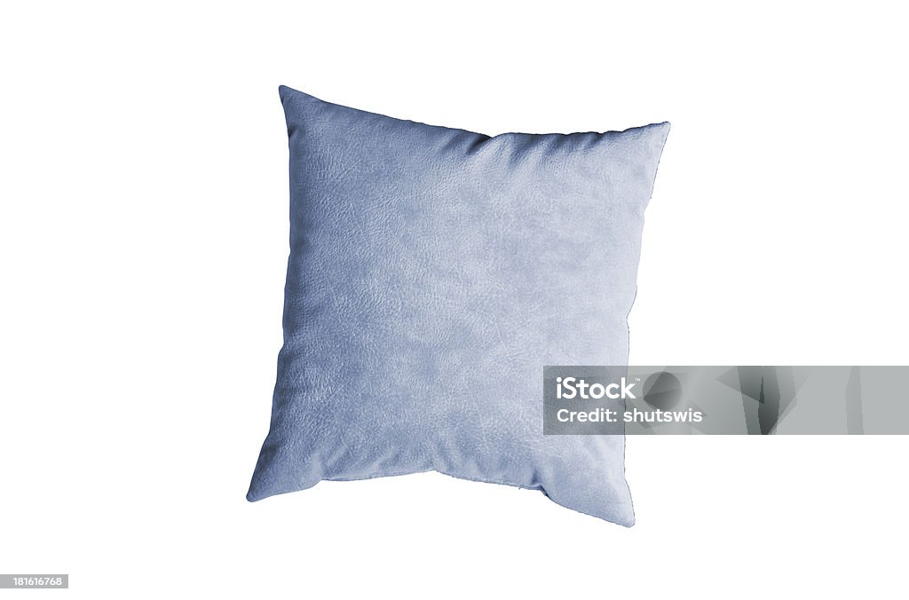 Travesseiro azul, Isolado no branco - Foto de stock de Azul royalty-free