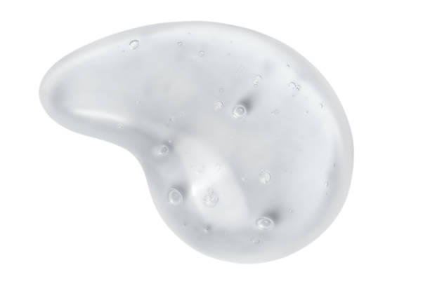 istock Transparent blue gel with bubbles isolated on white background. 1816168390