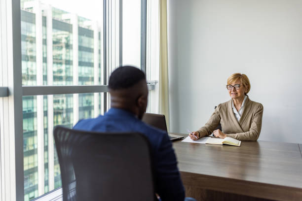 istock Black businessman on job interview 1816171551