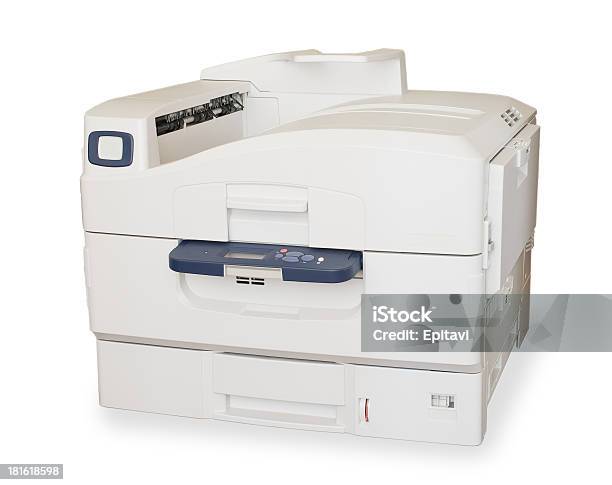 Foto de Big Cor Impressora A Laser e mais fotos de stock de Grande - Grande, Impressora de computador, Fundo Branco