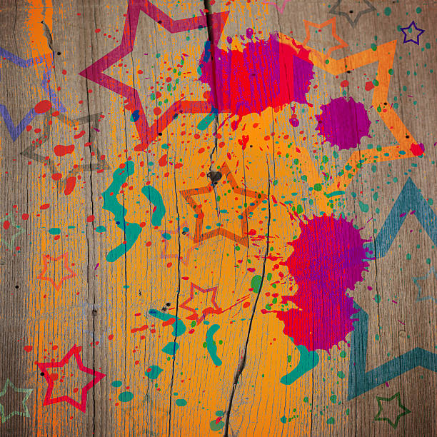 istock grunge background of stars and stains on wood 181619287