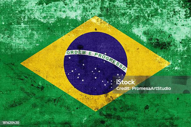 Grunge De Bandera De Brasil Foto de stock y más banco de imágenes de 2014 - 2014, 2016, Anticuado