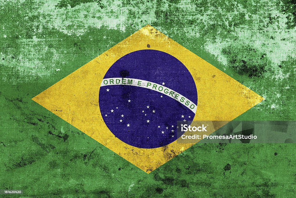 Grunge Flaga Brazylii - Zbiór zdjęć royalty-free (2014)