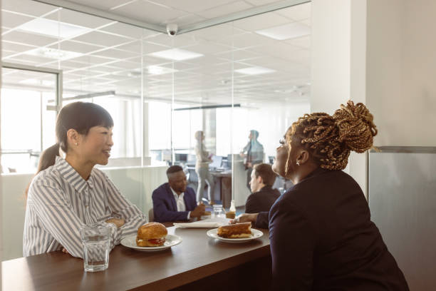 istock Female colleagues chatting on a lunch break 1816206628