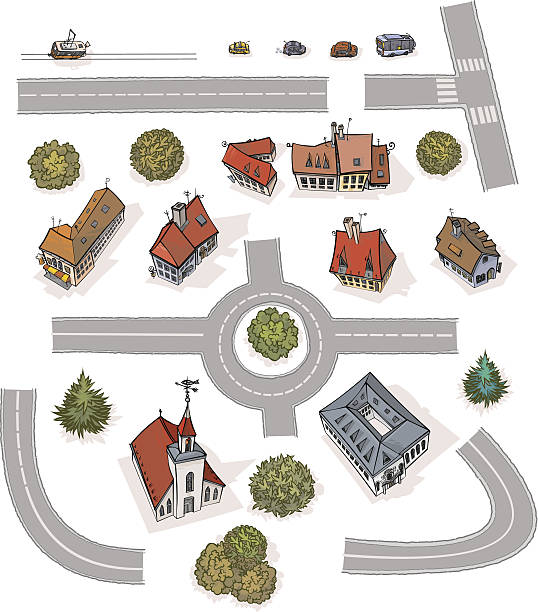 Gebäude und Straßen Module – Vektorgrafik