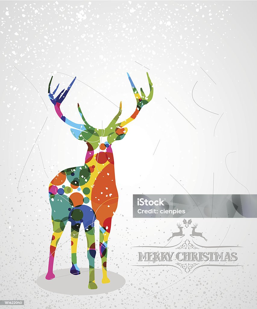 Christmas fashion reindeer Christmas fashion reindeer in winter time background postcard Abstract stock vector