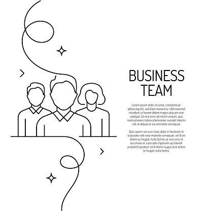 Continuous Line Drawing of Business Team Icon. Hand Drawn Symbol Vector Illustration.