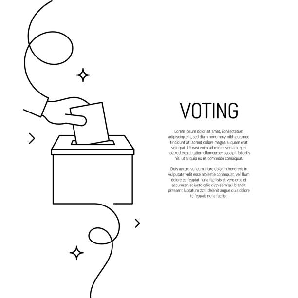 ilustrações de stock, clip art, desenhos animados e ícones de continuous line drawing of voting icon. hand drawn symbol vector illustration. - voting doodle republican party democratic party