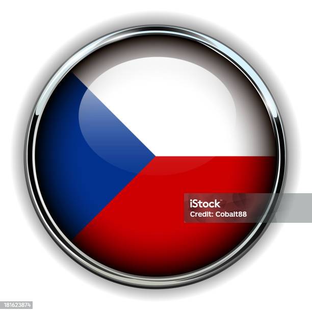 Vetores de República Tcheca Botão e mais imagens de Bandeira - Bandeira, Computação Gráfica, Criação Digital