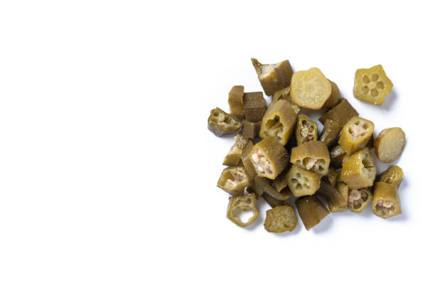 istock Okra slices isolated on white background 1816256056