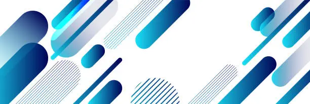 Vector illustration of Modern blue gradient curve line geometric abstract background on whiter design