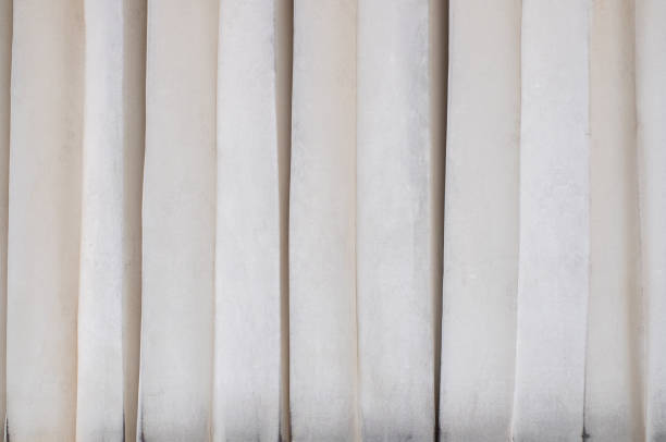 istock Background texture of white dirty Curtains fabric,Close up white fabric texture. Textile background 1816268029